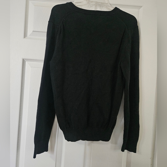 Mens Express Black V-Neck Sweater - Picture 5 of 5